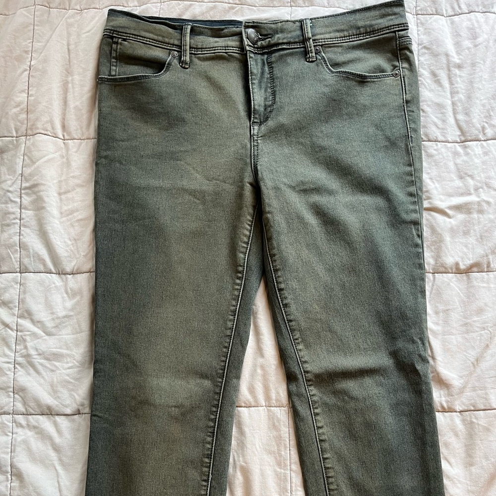 Free People High Rise Olive Gray Cropped Skinny